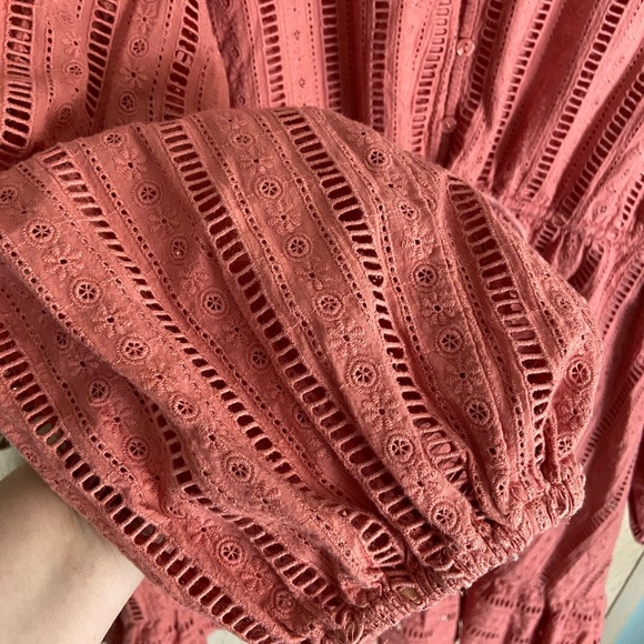 Anthropologie forever that girl eyelet mini dress size XL Bubble Puff Sleeve - Picture 3 of 15